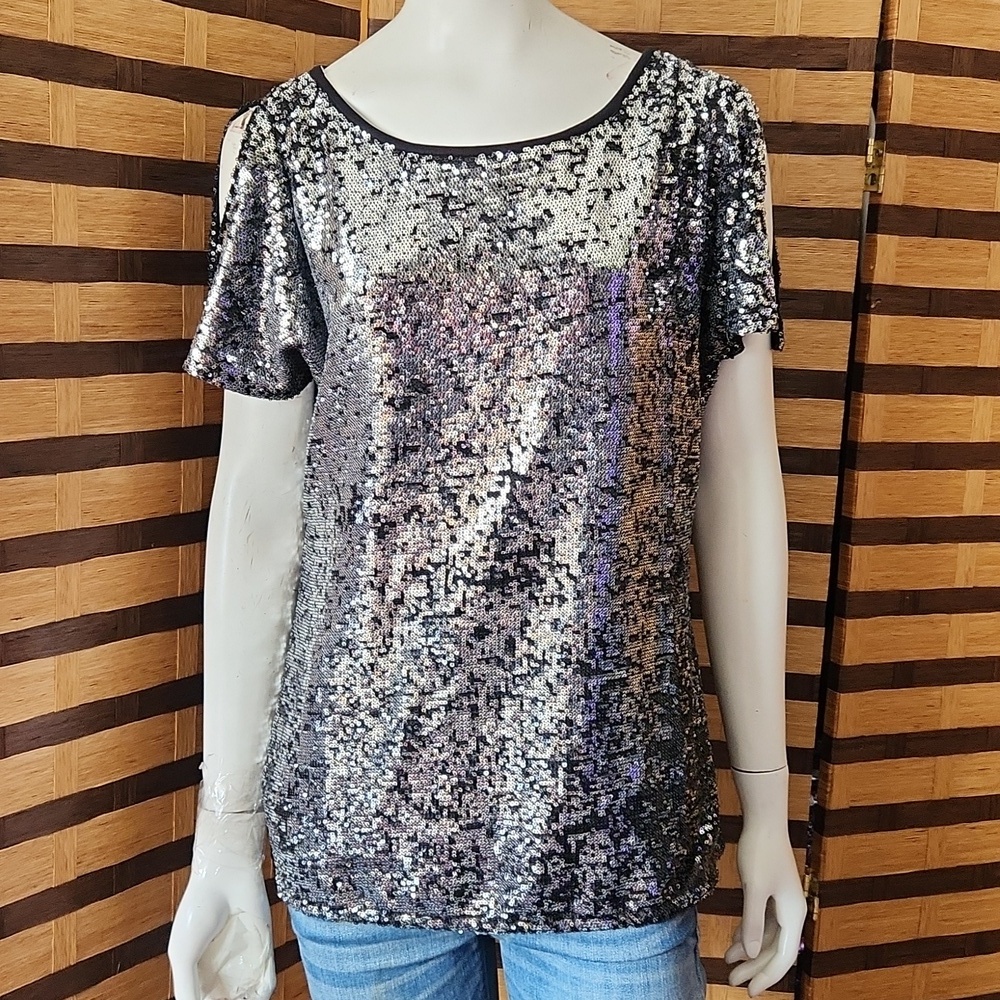 EUC! Boston proper Sequin spit shoulder